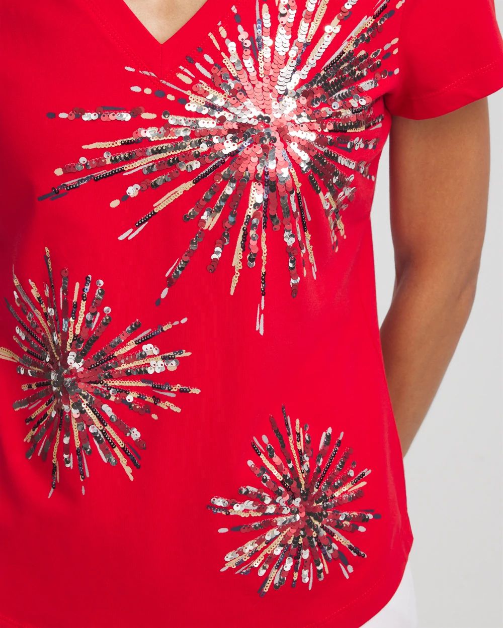 Fireworks Embellished Knit Tee | Chico's